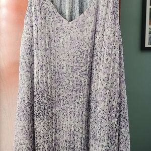 Chiffon silver metallic shift tank